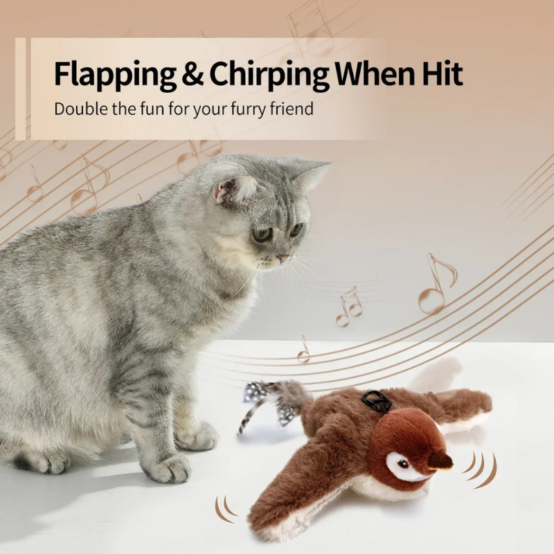 Flapping Bird Cat Toy – Interactive Catnip Plush - BIG FRENCHIES