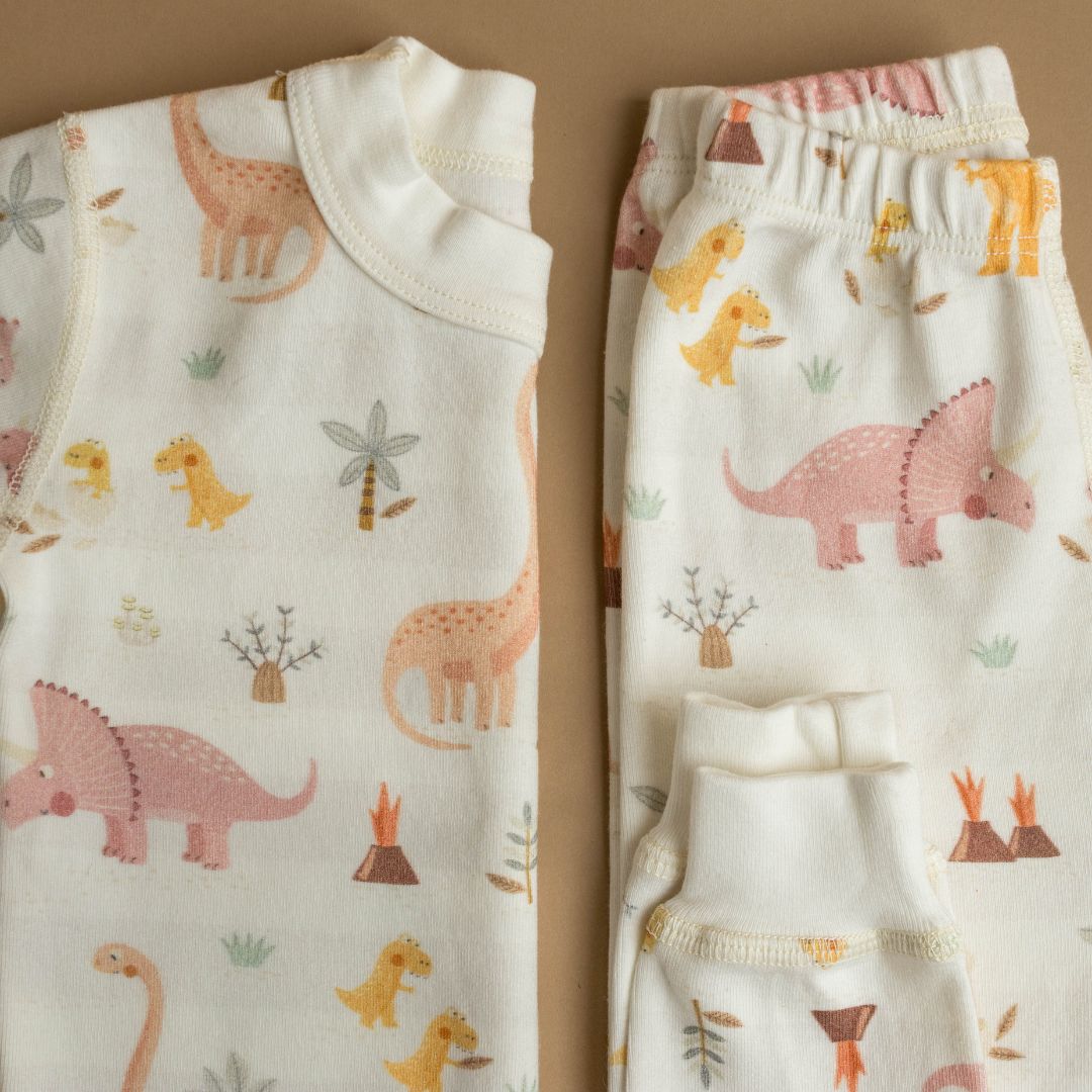Rose Dino Family Organic Cotton Pajamas Made in USA - BIG FRENCHIES