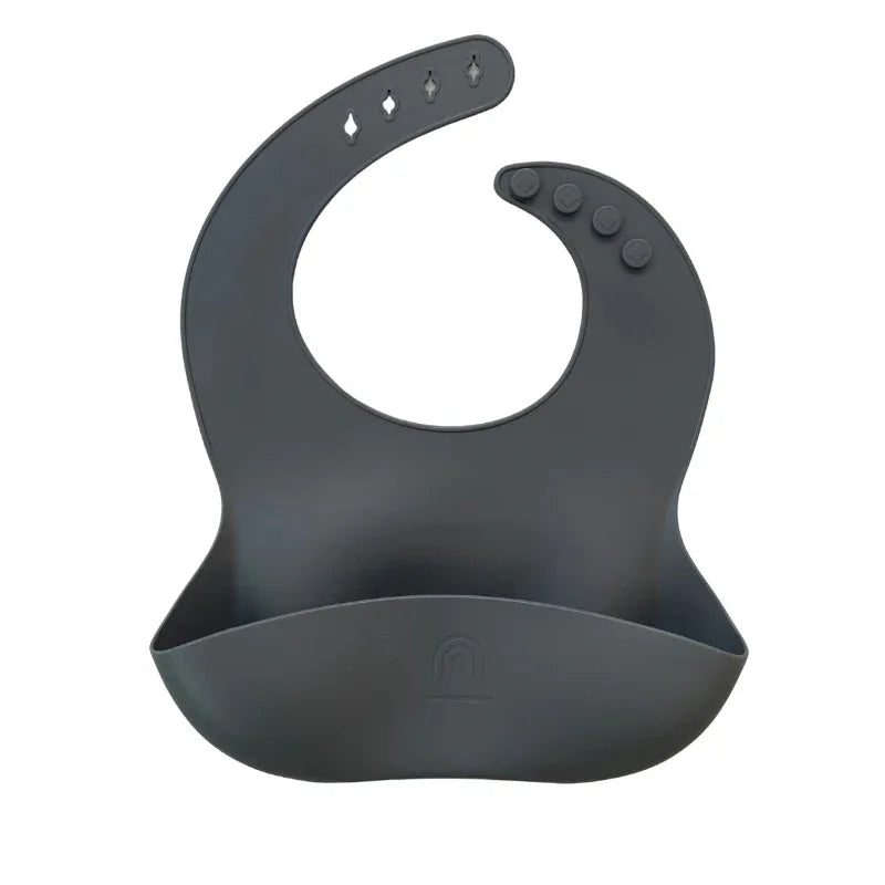 Classic Silicone Bucket Bib · Easy-to-clean · Charcoal Color - BIG FRENCHIES