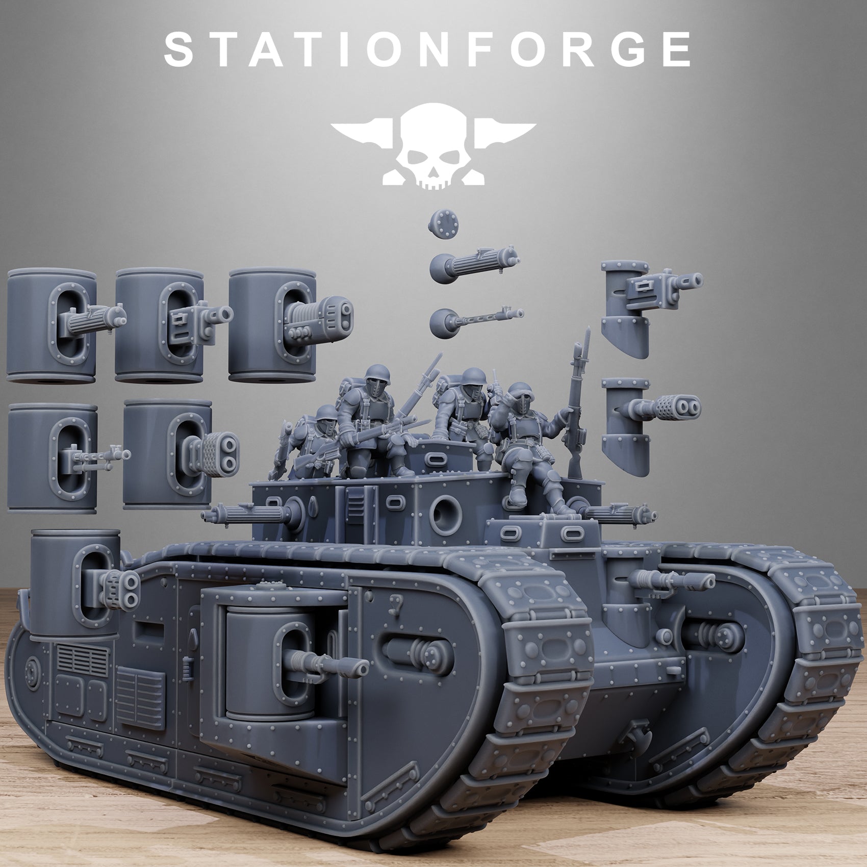 3D Printed FreeGuard Heavy Tank by Stationforge Miniatures