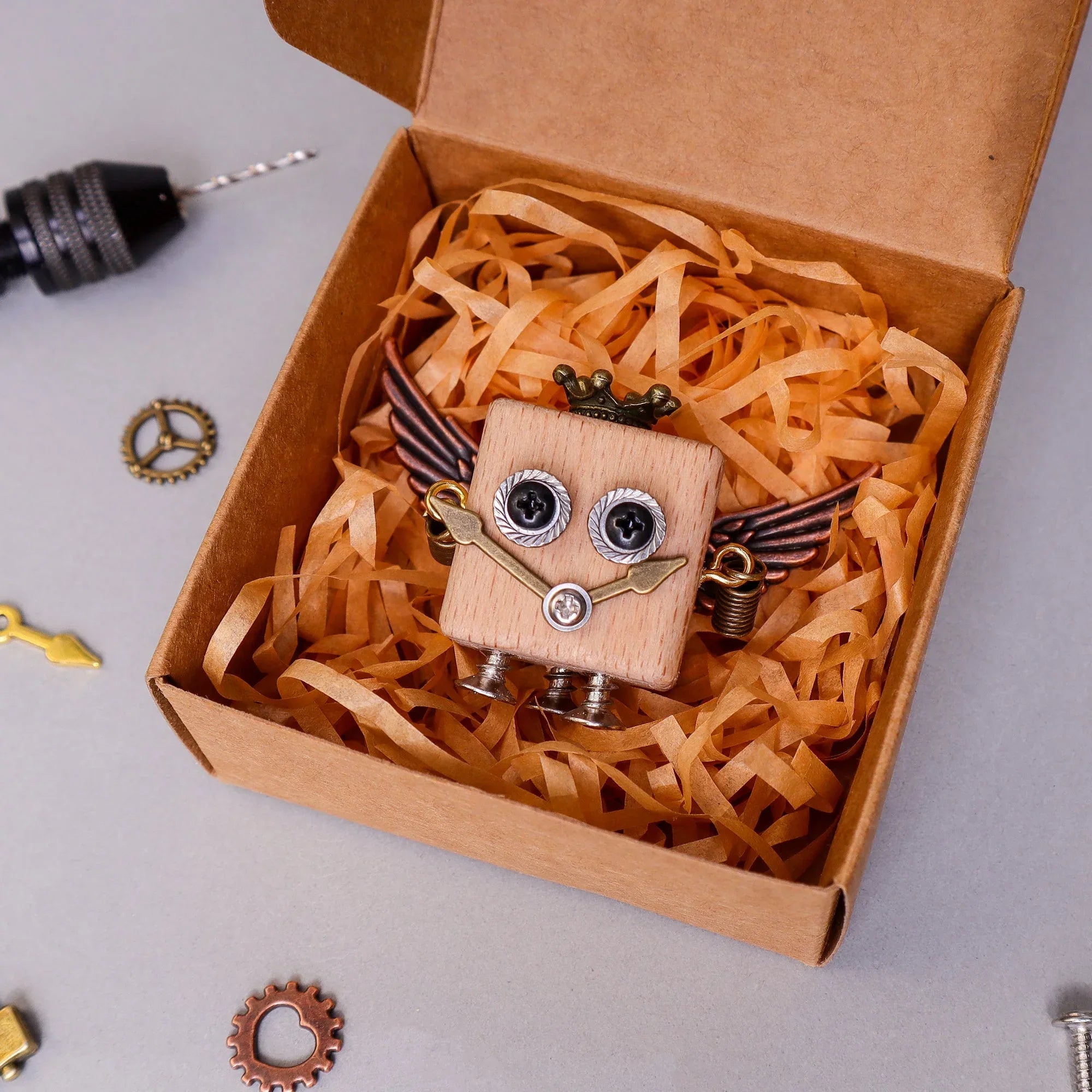 DIY Timberbot Kit – Build 2 Wooden Robots, Make Keychains & Necklaces - BIG FRENCHIES