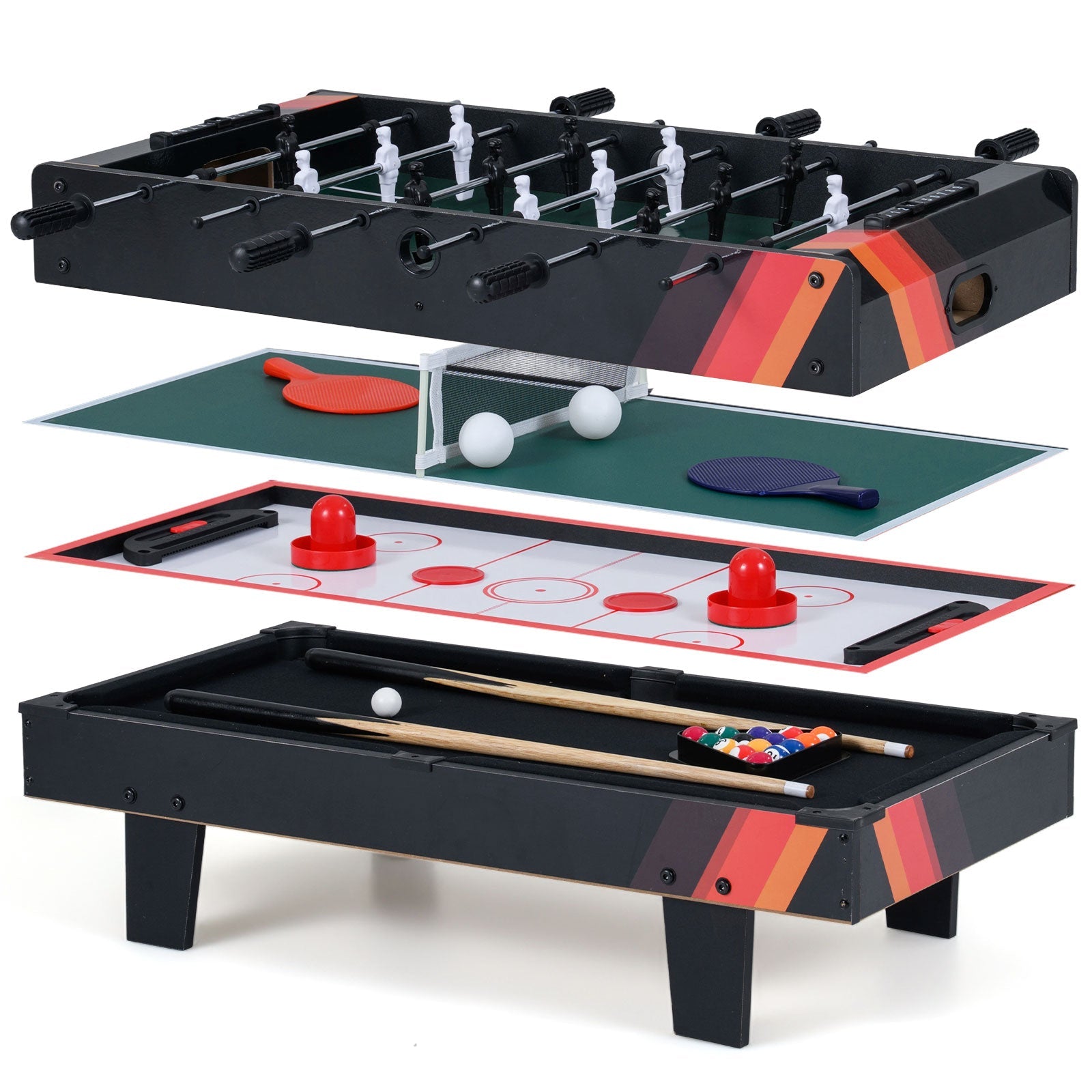 4 in 1 Combo Game Table Set with Billiards