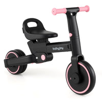 4-in-1 Foldable Toddler Tricycle with Push Handle with Adjustable Seat