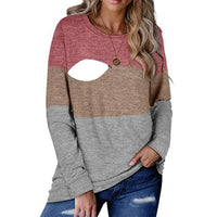 Chic Colorblock Nursing Crew T-Shirt - # BAGE211510106-NURSG - BIG FRENCHIES