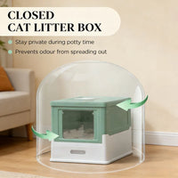 Stainless Steel Enclosed Litter Box for Cats