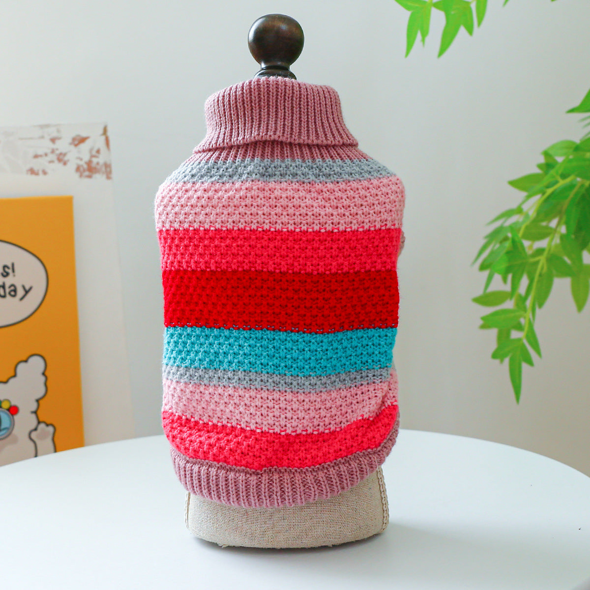 Pet Ring Comfortable Color Stripes Colorful Sweater