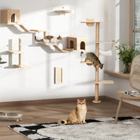 Elevate Your Cat's Playtime with the Darkiel 7-Piece Wall-Mounted Climbing Tower - BIG FRENCHIES