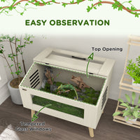30 Gallon Reptile Tank, Top Opening Reptile Enclosure with Glass Windows for Snakes, Lizards Horned Frogs & Chameleons