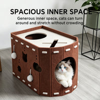 X-shaped Cat Bed - Dark Brown And Light Brown Colors