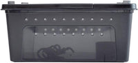 Portable Reptile Terrarium Habitat for Mini Pet Houses Breathable Holes Stackable Container (Black-M) - BIG FRENCHIES