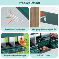 4-Hole Chicken Nest, With Legs And Cover To Protect Eggs,Green