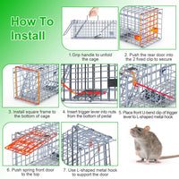 2-Pack Humane Mouse Traps – Instant-Lock One-Way Door, 2 mm Galvanized Metal, Safe for Kids & Pets, Indoor/Outdoor Reusa