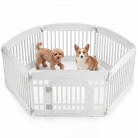 Dog Playpen Safe & Secure Indoor-Outdoor Pet Fence -Folding & Portable Ideal For Small To Medium Dogs - Easy To Clean