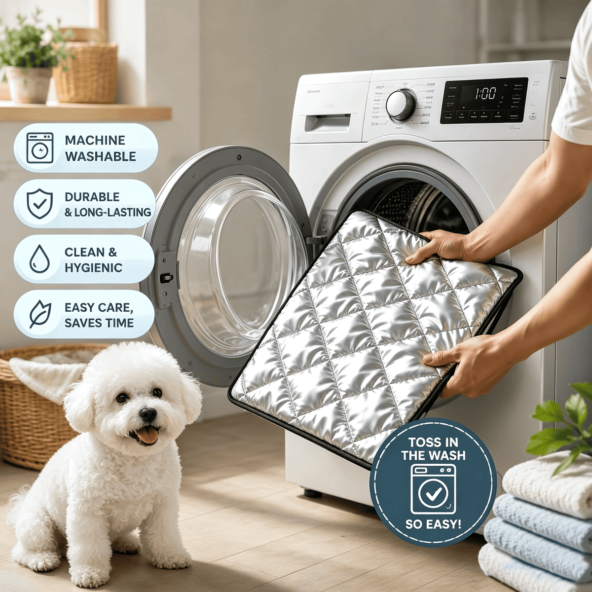 A Must-Have When Going Out.Multi-use Pet Pad, Waterproof, Machine Washable & Dirt Repellent For Dogs & Cats, Works For V