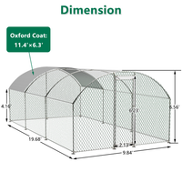 Large Chicken Coop Metal Chicken Track With Waterproof And UV Cover, Dome Shape Walk-In Fence Chicken Coop For Outdoor A