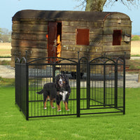 Dog Playpen Indoor 32 inch 8 Panels Metal Dog Pen Pet Dog Fence Outdoor Exercise Pen with Doors, Heavy Duty Dog Fence Pu