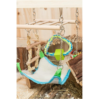 Small Animal Suspension Bridge, Hanging Cage Accessory With Hammock And Climbing Toys