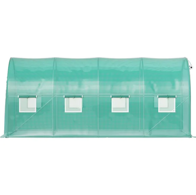 VEVOR Walk-in Tunnel Greenhouse, 14.8 X 6.6 X 6.6 Ft Portable Plant Hot House W Galvanized Steel Hoops, 1 Top Beam, Diag