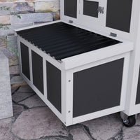 Wooden Chicken Coop with Nesting Box for 6 Chickens, Dark Gray