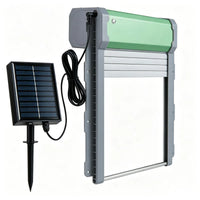 Solar Powered Automatic Chicken Coop Door with 4 Modes Light Sensor Timer Remote Control, Anti-Pinch Weatherproof Alumin