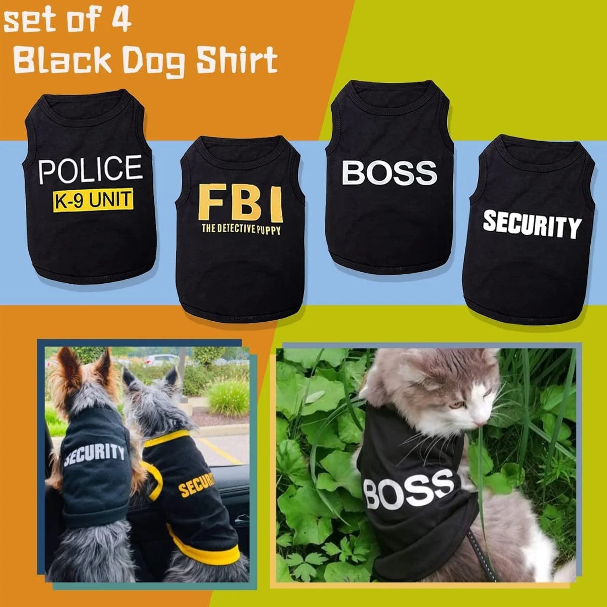 4 Packs Dog Shirts for Small Dog - BIG FRENCHIES