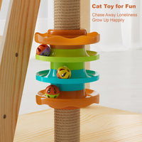 59" Modern Cat Tower, Wood Cat Tree Tower for Indoor Cats, Cat Treewith Sisal-Covered Scratching Posts and Top Perch, Ca