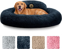 Medium Calming Dog Bed 30in Donut Plush Washable Bed Up to 45lbs