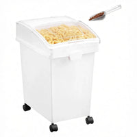 3-Pack 25L Large Rice Storage Container, Airtight Dog Food Dispenser Bin with Wheels & 3 Scoops, Kitchen Grain Cereal Fl