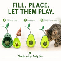 Avocado-Shaped Cat Tumbler Toy Interactive Wobble Toy That Self-Rights Includes Replaceable Feather & Catnip Ball Indoor