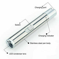 3 In1 1mw USB Rechargeable Pet Toy Pen Flashlight Red Laser Beam UV Light 3-Modes Lamp