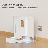 Waithem WiFi Automatic Pet Feeder & Waterer 2-in-1 Set App-Controlled, 2-Week Capacity, Detachable &Washable, Moisture-P