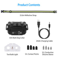 Dog Bark Collar Rechargeable Waterproof Beep Vibration Static Stimulation Bark Stopper Automatic Identification Collar W