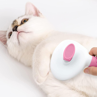 Cat Brushes For Indoor Cats, Dog Brush For Shedding With Metal Cat Comb, Self Cleaning Pet Hair Brush With Release Butto