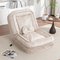 Upholstered Human Dog Bed for Adult & Pets,with 5 Adjustable Position &Massage Pillow, Bean Bag floor sofa with 2 Soft P