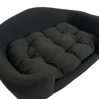 Elevated Dog Bed Frame for Small Dog, Fabric Pet Couch Bed with Rubber Wood Legs and Supportive Foam, Dark Gray, Easy As