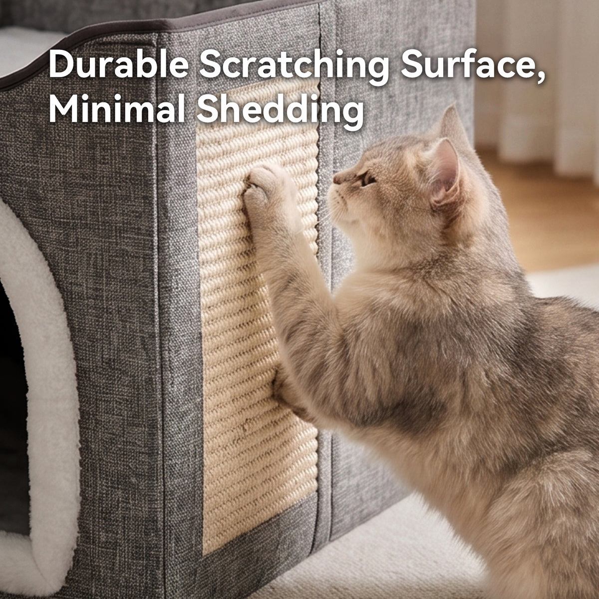 Arched Cat Bed In Green And Gray Color
