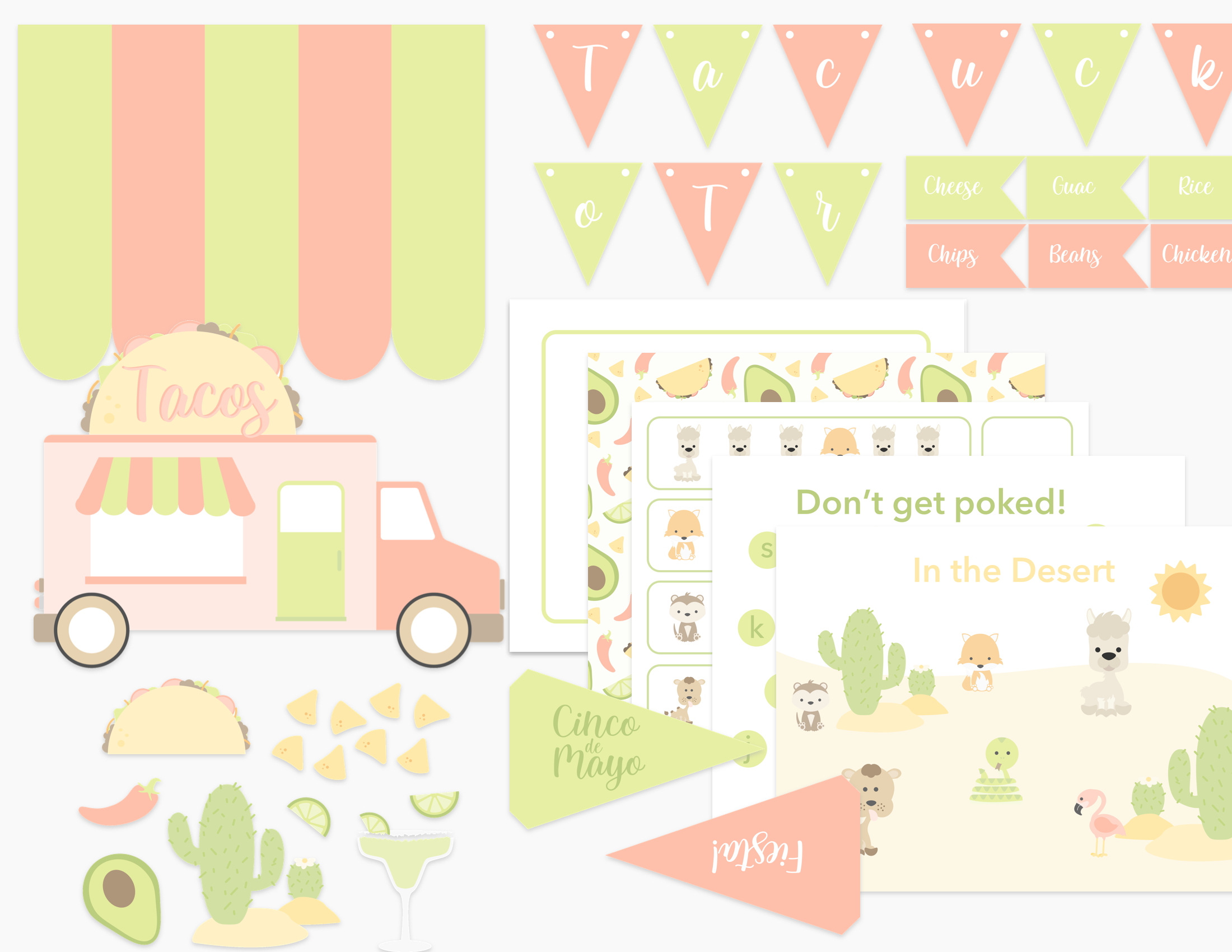 Pink Taco Truck Printable Dramatic Play Kit