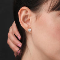 4.00 CTW Lab Grown Diamond Bezel Martini Stud Earrings in 14K White or Yellow Gold