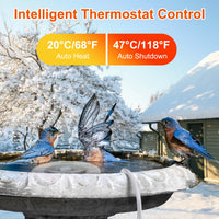 70W Bird Bath Heater For Outdoors Winter Heated Bird Bath Deicer Waterproof Aluminum Alloy Water Heater With Thermostat 
