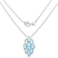 4.77 Carat Genuine Swiss Blue Topaz .925 Sterling Silver Pendant