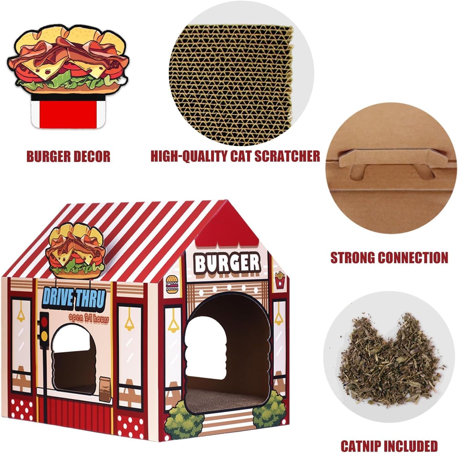 Cardboard Cat House with Scratcher - BIG FRENCHIES