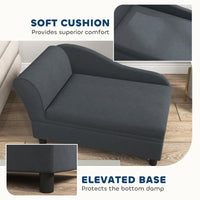 PawHut Pet Sofa Bed Couch With Storage, Pet Sofa For Cats And Small Dogs, Dark Gray