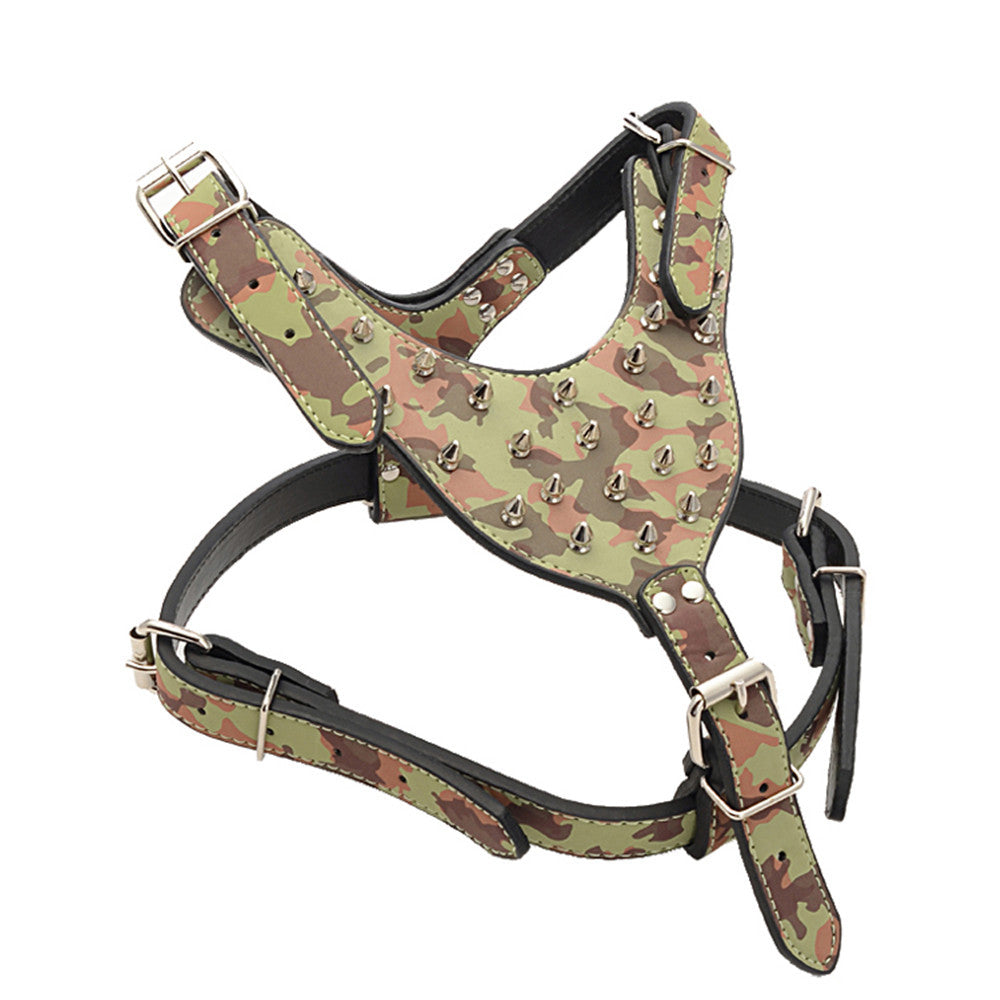 Large Dog Punk Style Rivet Chest Strap Explosion-proof Punch