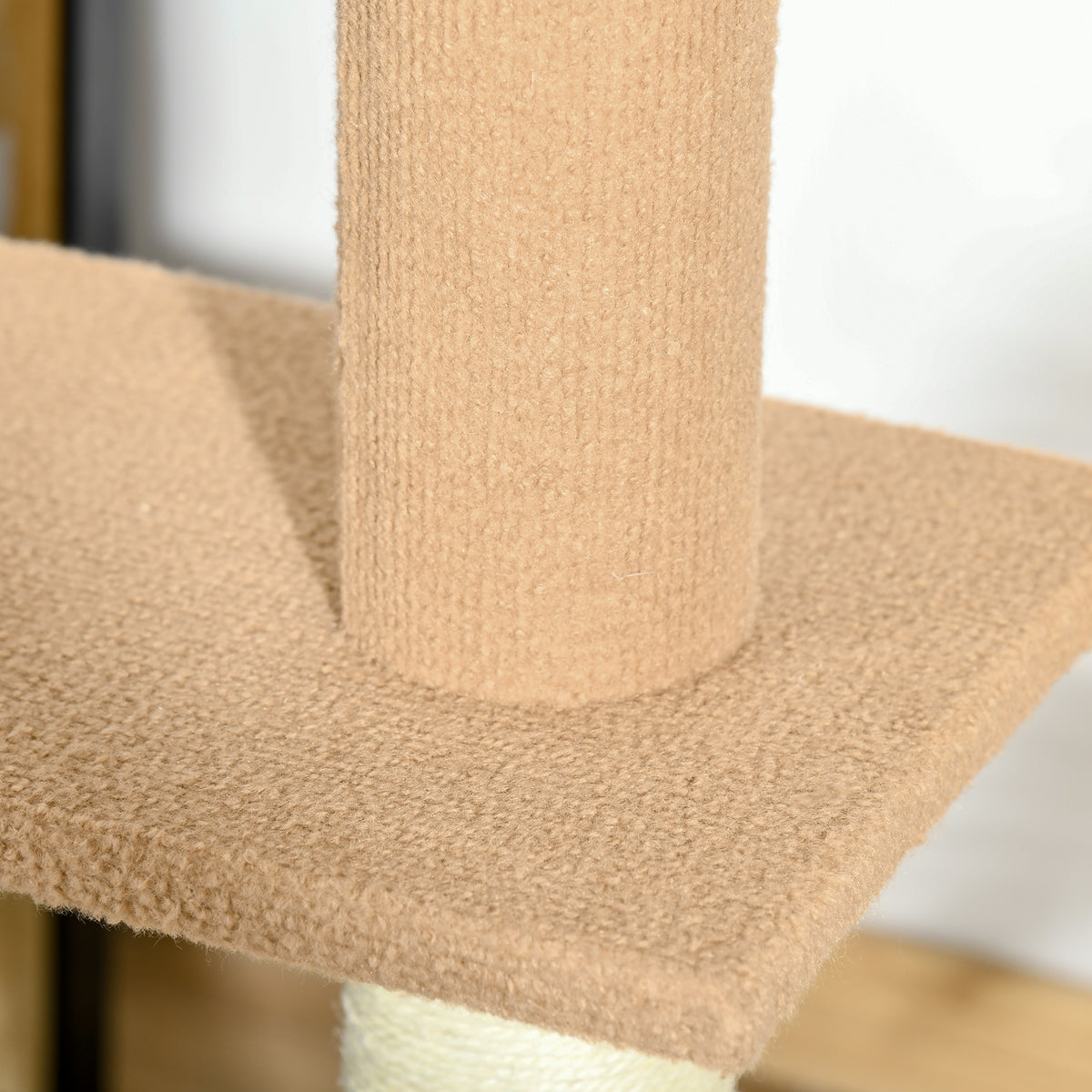 Floor-to-Ceiling Cat Tree Climbing Tower with Sisal-Covered Scratching Posts Natural Cat Tree Activity Center for Kitten