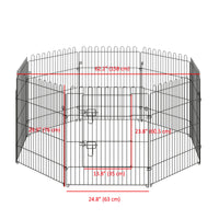 30inch 8-Panel Octagon Pet Exercise Playpen Crate Foldable Dog Cage Pen Puppy Kennel, Black
