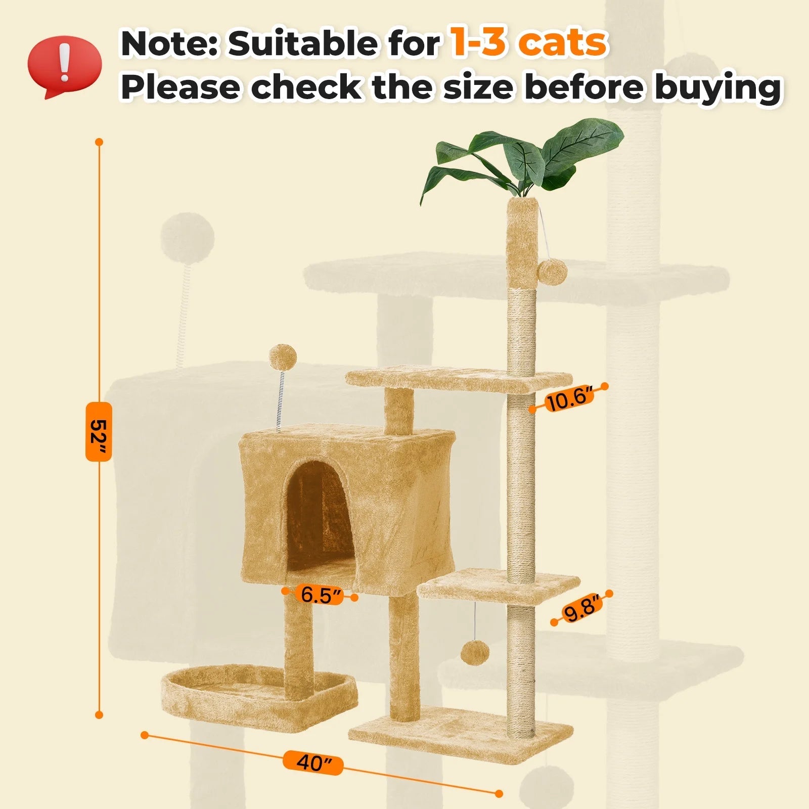 Cat Tree with Scratching Posts Plush Perch Stand - BIG FRENCHIES