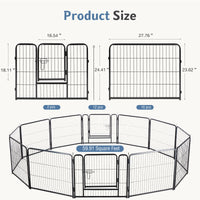 Metal Material, Foldable Pet Fence With A Door, Suitable For Small, Medium And Large-sized Dogs Outdoors