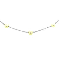 14k White Gold Necklace with White Pearls