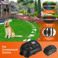 1Set Dog Fence System Pet Containment System With One Hundred Adjustable Levels IPX7 Waterproof Rechargeable Receiver Un