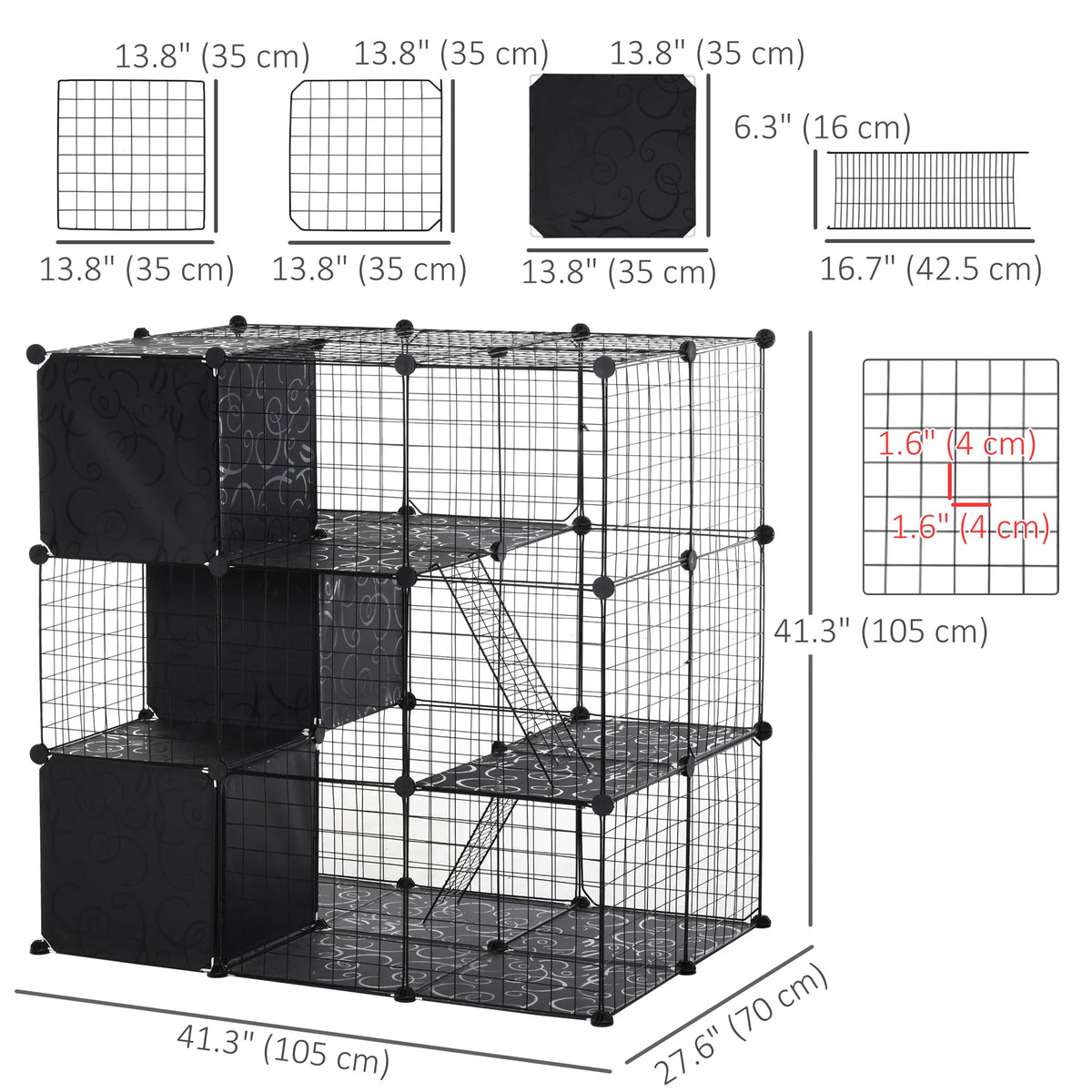 56 Panels Pet Playpen Small Animal Cage for Rabbit